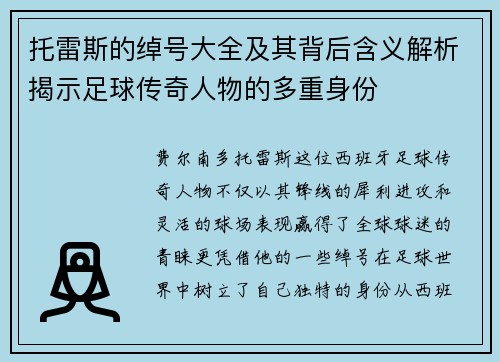 托雷斯的绰号大全及其背后含义解析揭示足球传奇人物的多重身份 托雷斯的绰号大全及其背后含义解析揭示足球传奇人物的多重身份